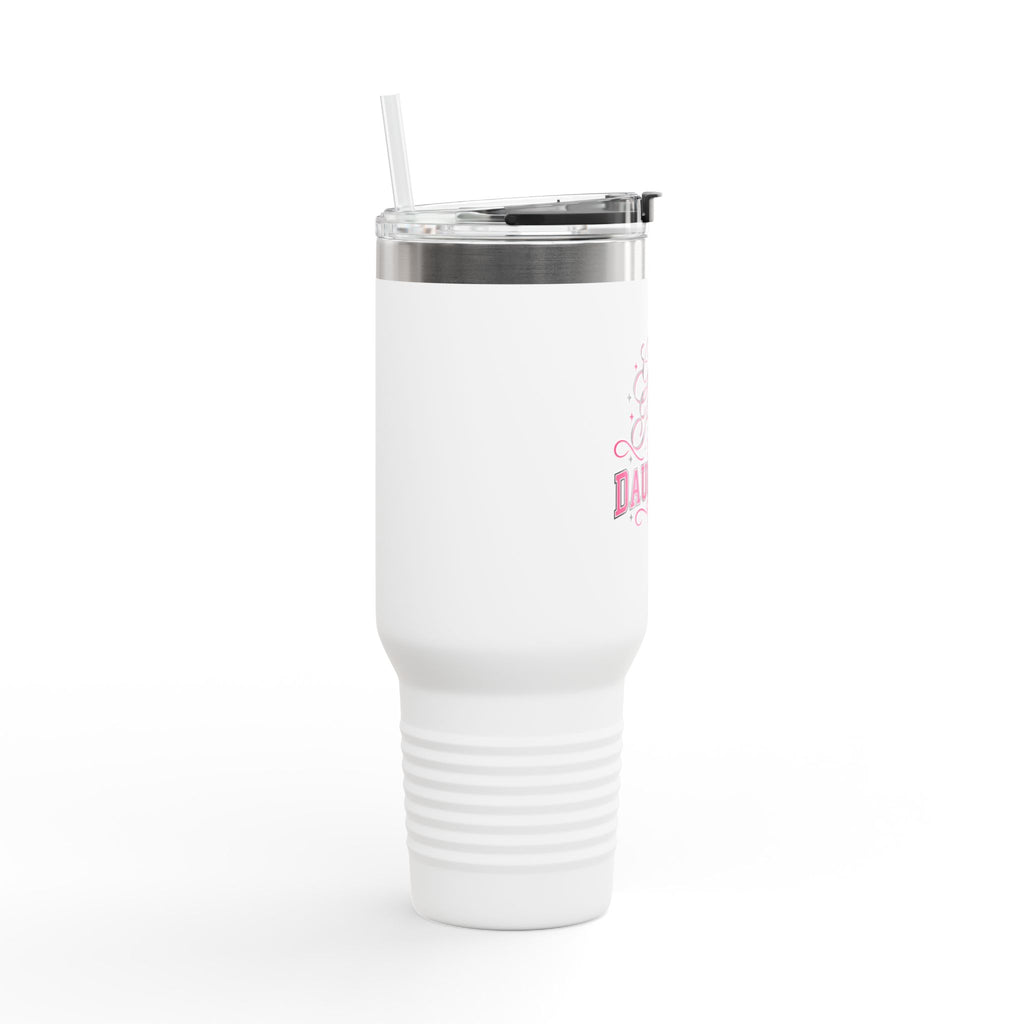 God’s Pretty Daughter 40 oz Tumbler with Handle & Straw – Pink Christian Travel Cup for Women | Faith-Based Gift