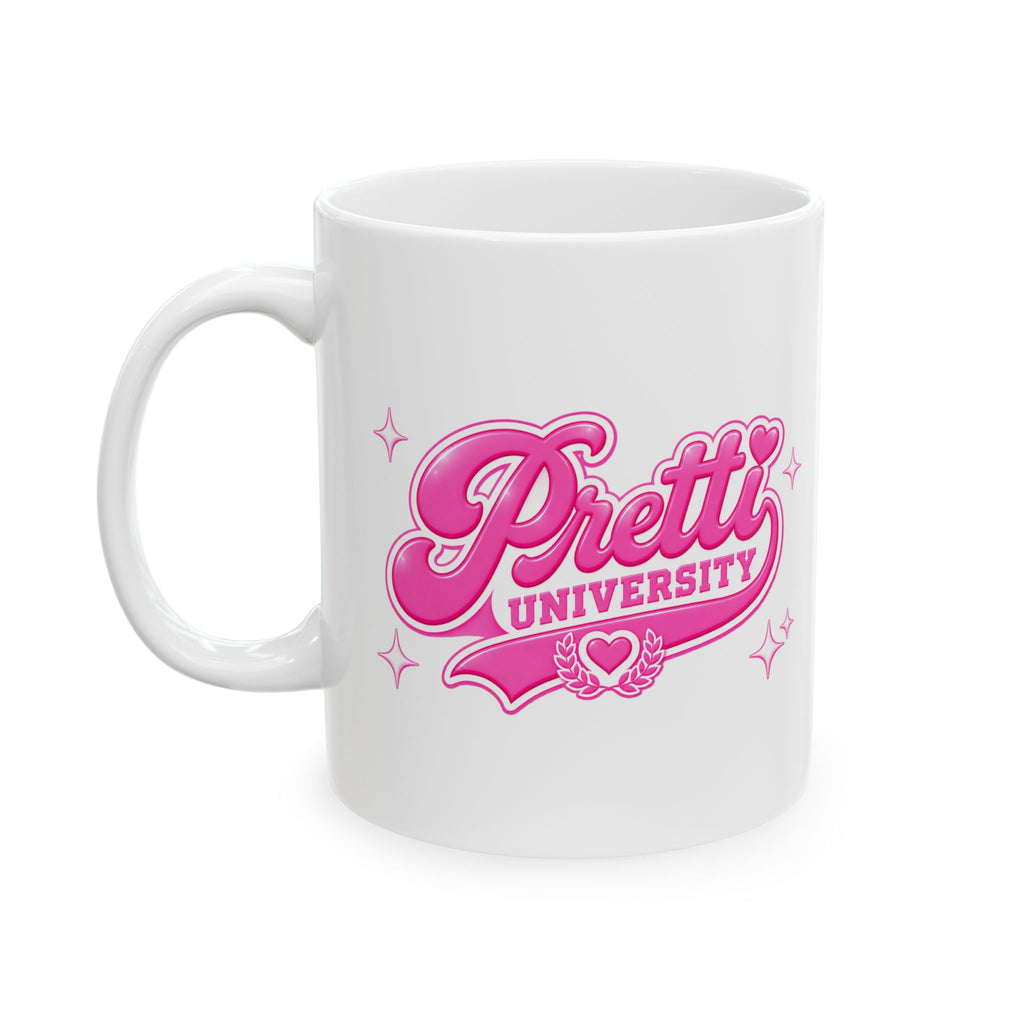 Pink Retro 'Pretty' Ceramic Mug (11oz & 15oz)