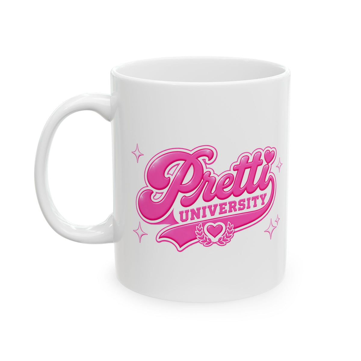 Pink Retro 'Pretty' Ceramic Mug (11oz & 15oz)