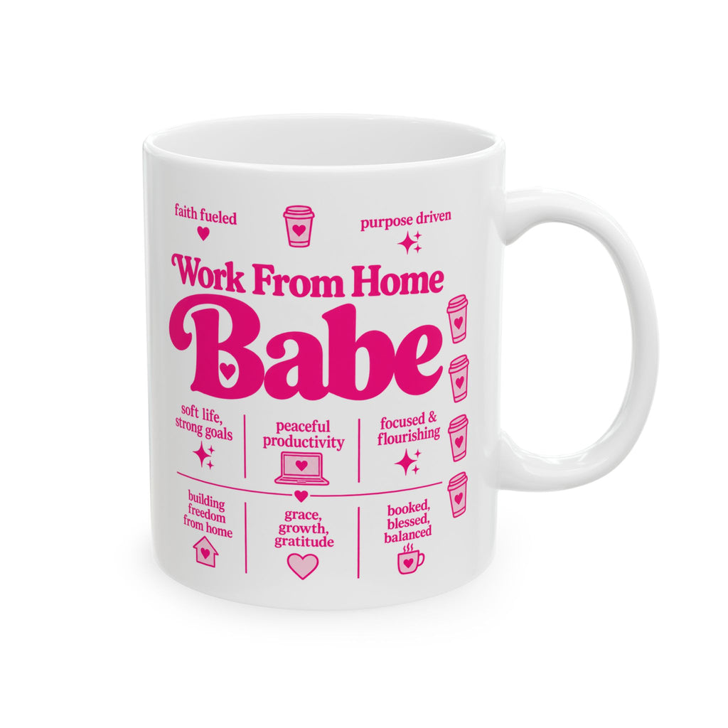 Pink Work From Home Babe Ceramic Mug