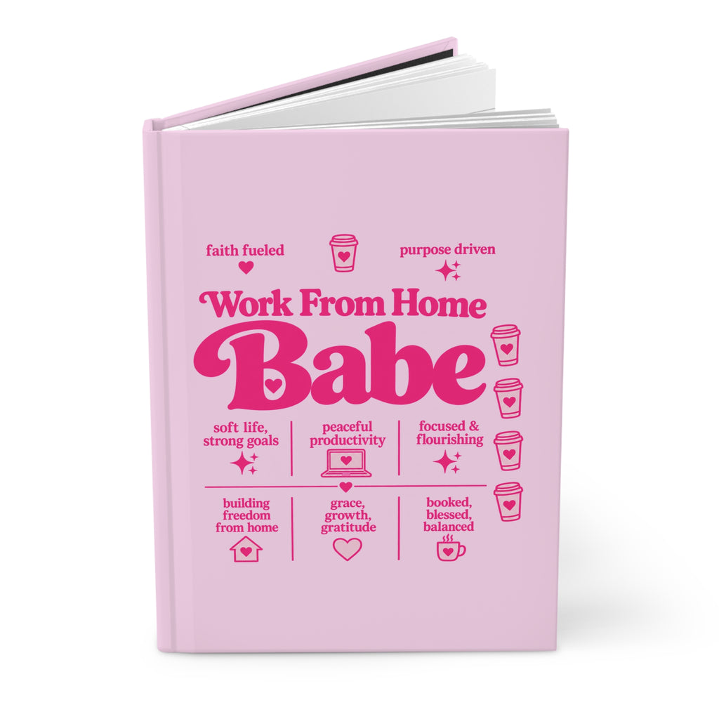 Work From Home - Pink Crest Hardcover Journal