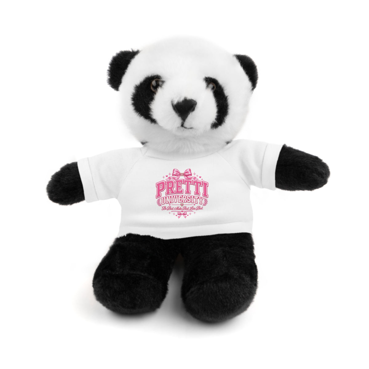Plush Teddy Bear with 'Pretty' Pink Tee — Cute Gift for Kids & Valentine’s
