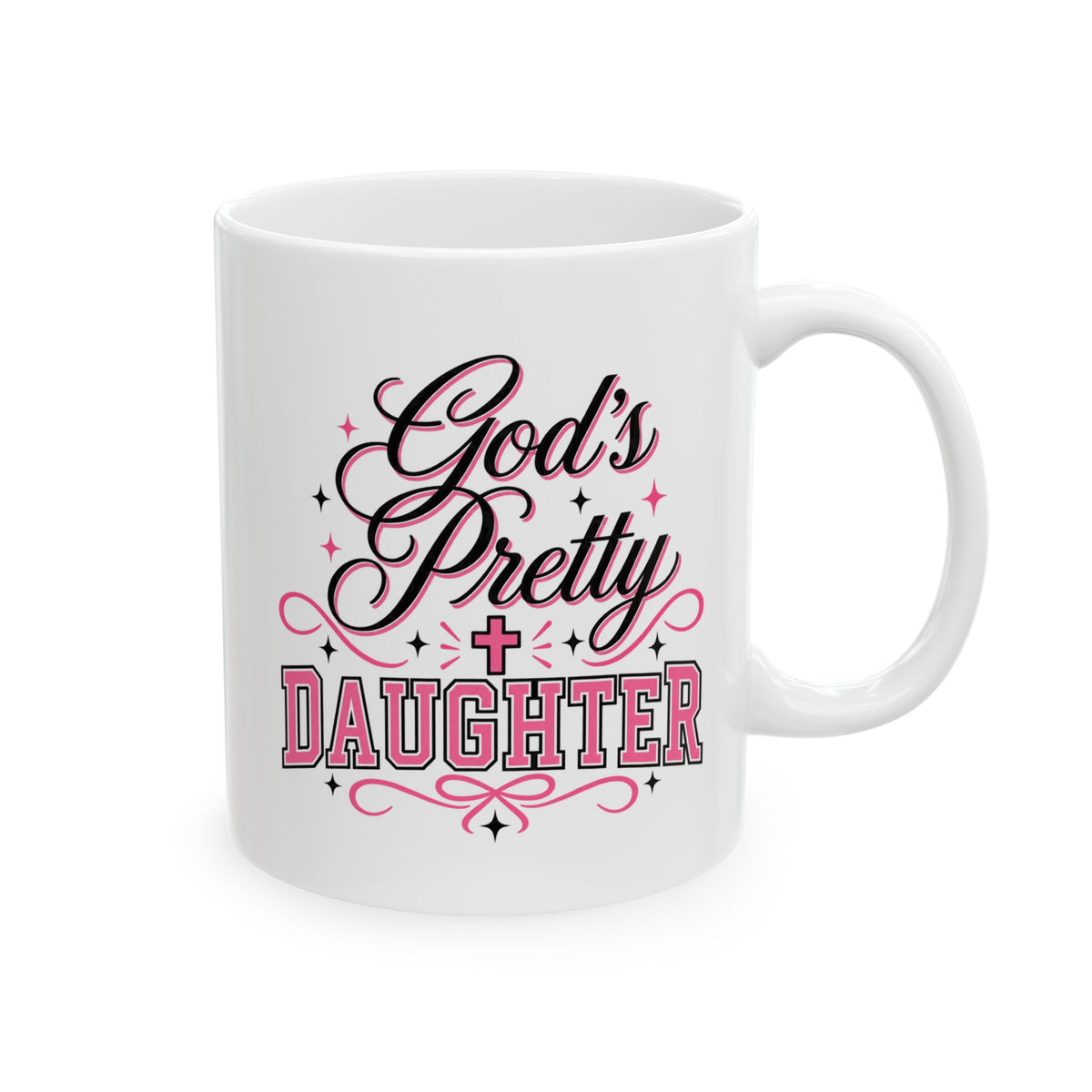 God’s Pretty Daughter Christian Mug – Pink Faith-Based Coffee Cup for Women | Girly Christian Gift 11oz & 15oz