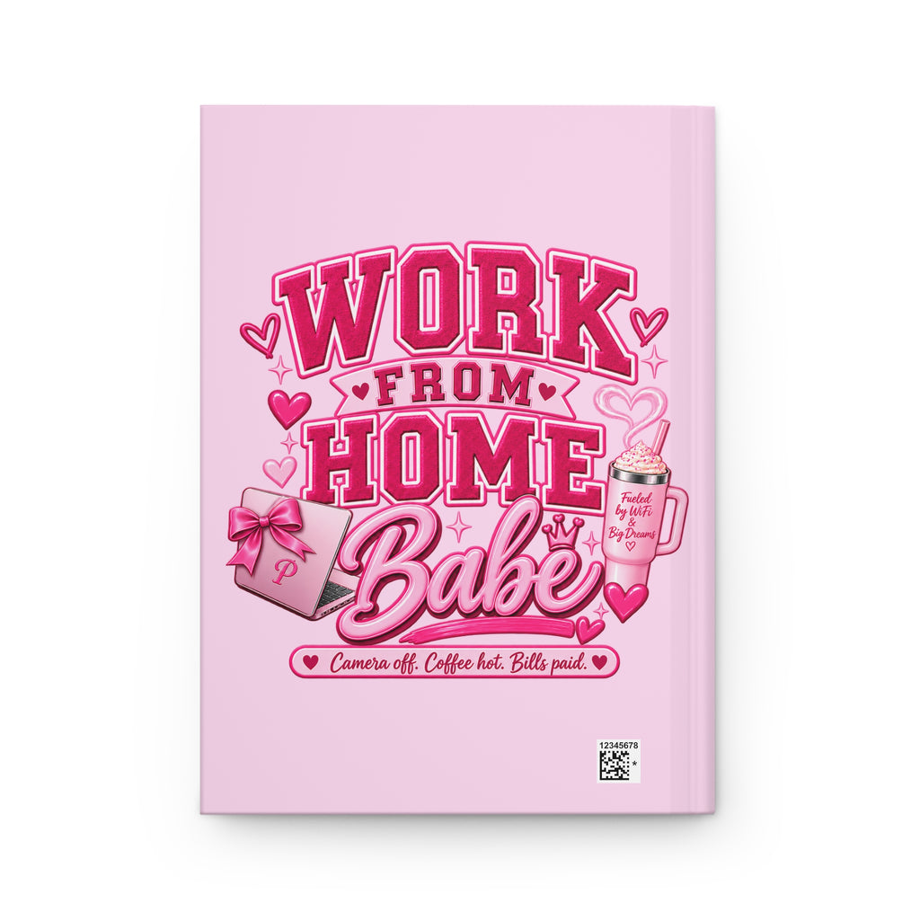 Work From Home - Pink Crest Hardcover Journal