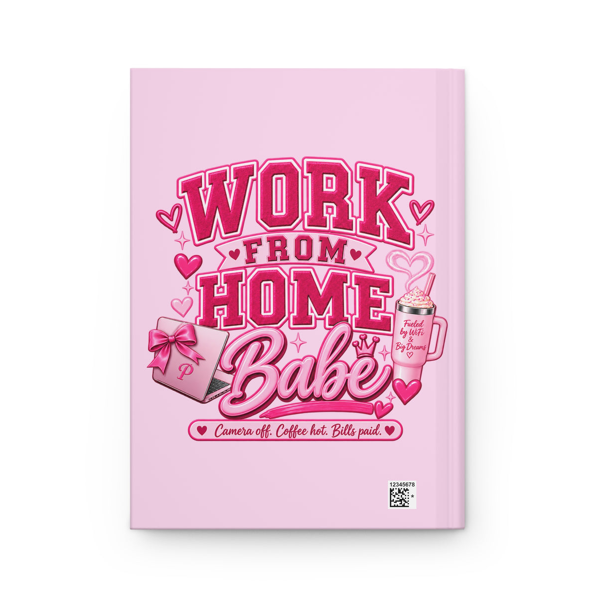 Work From Home - Pink Crest Hardcover Journal