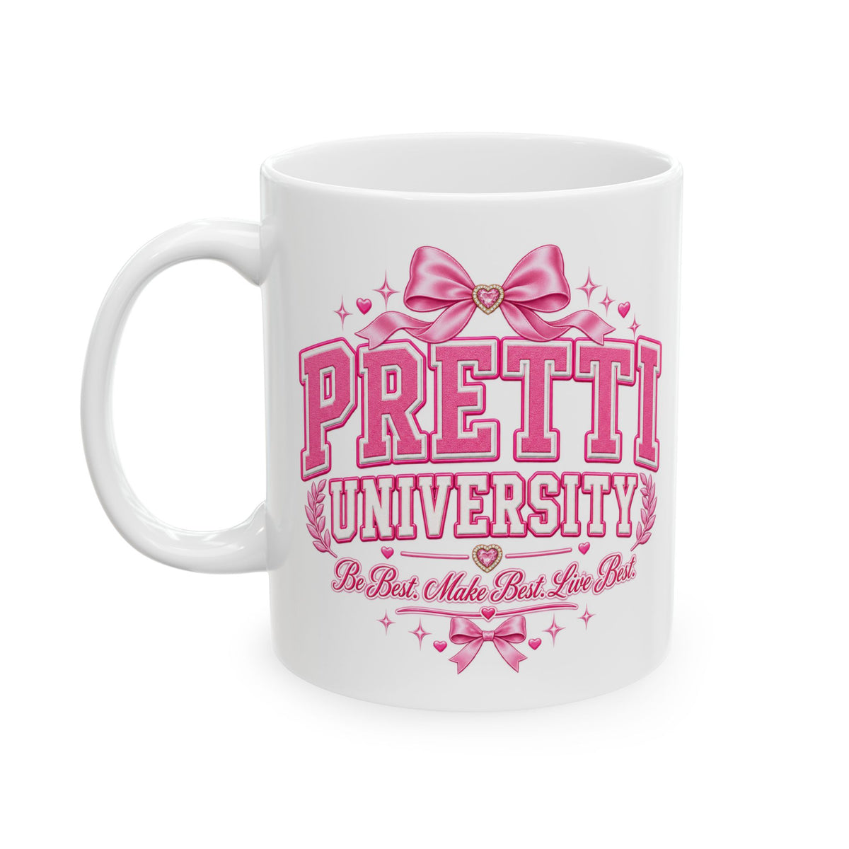 Pink Retro 'Pretty University ' Ceramic Mug (11oz & 15oz)