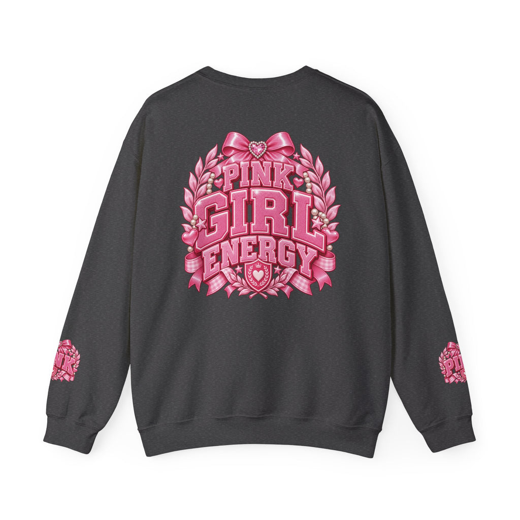 All Pink Everything Crewneck Sweatshirt – Pink Collegiate College Girl Pullover, Preppy Girly Sweatshirt