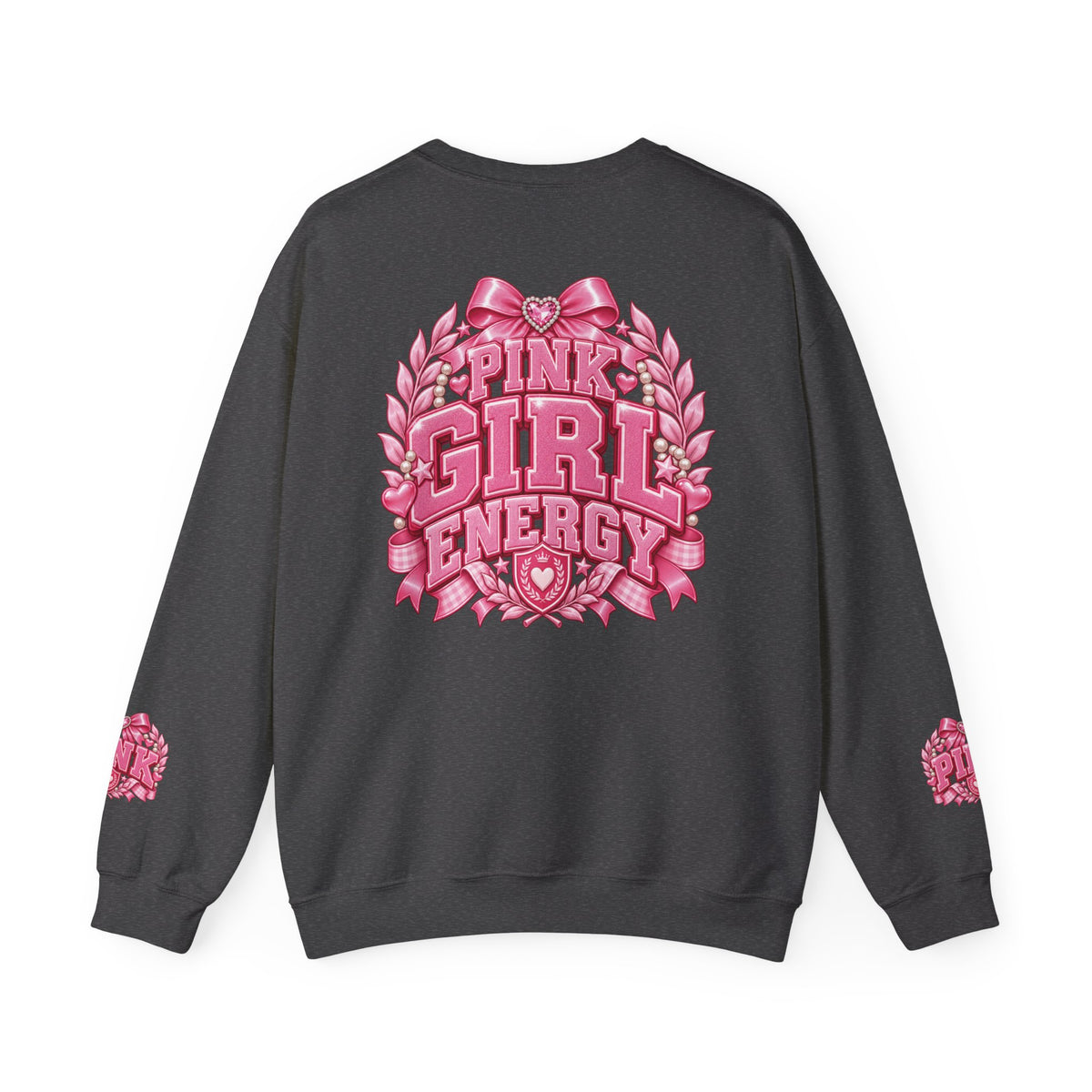 All Pink Everything Crewneck Sweatshirt – Pink Collegiate College Girl Pullover, Preppy Girly Sweatshirt