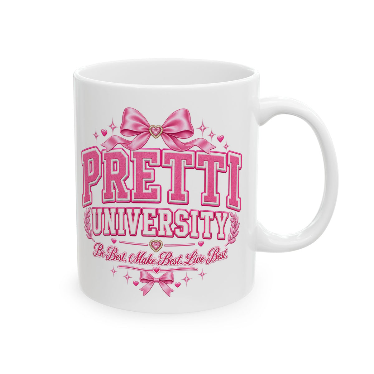 Pink Retro 'Pretty University ' Ceramic Mug (11oz & 15oz)