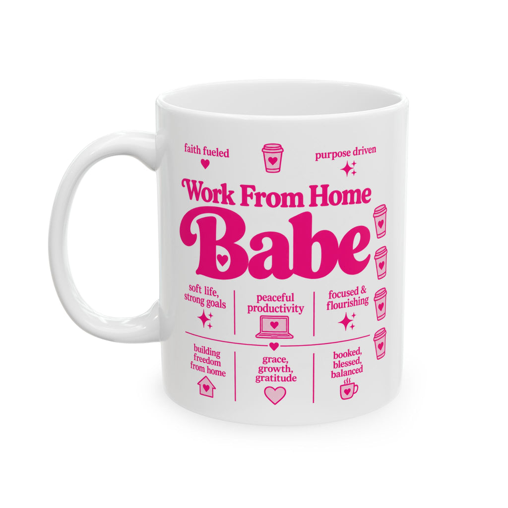 Pink Work From Home Babe Ceramic Mug