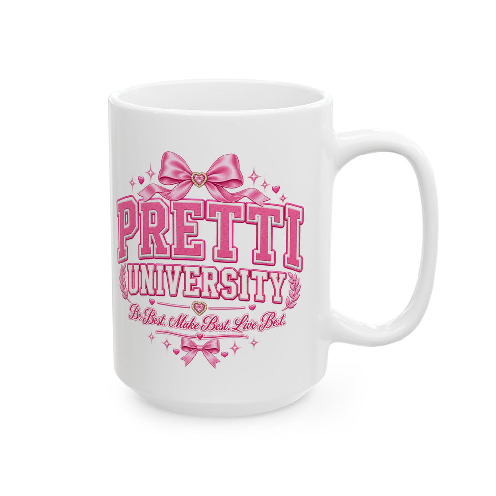 Pink Retro 'Pretty University ' Ceramic Mug (11oz & 15oz)
