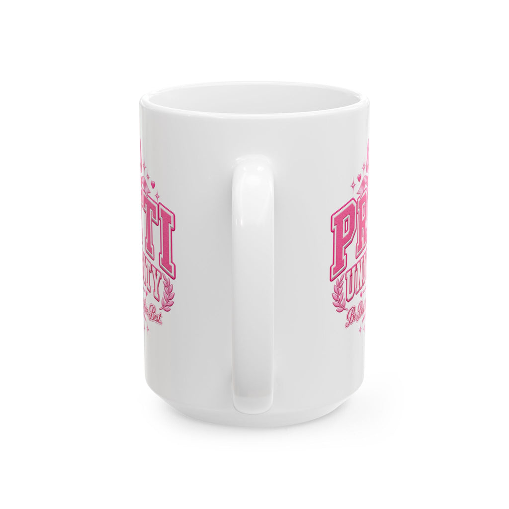 Pink Retro 'Pretty University ' Ceramic Mug (11oz & 15oz)