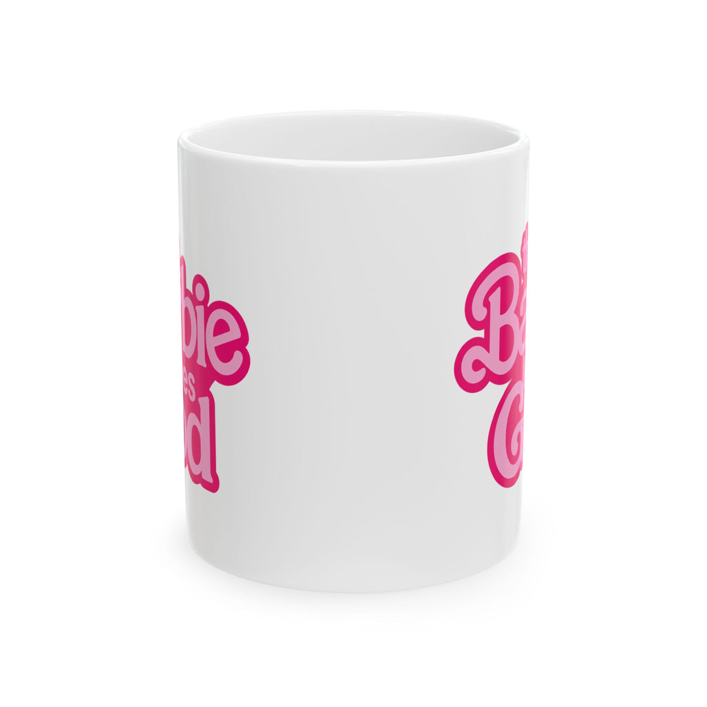 Barbie Vibes Ceramic Mug – Pink Retro Logo Coffee Cup (11oz & 15oz)