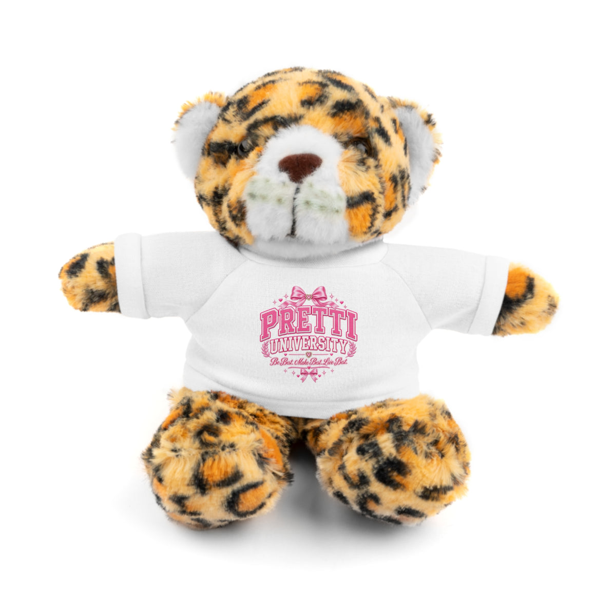 Plush Teddy Bear with 'Pretty' Pink Tee — Cute Gift for Kids & Valentine’s