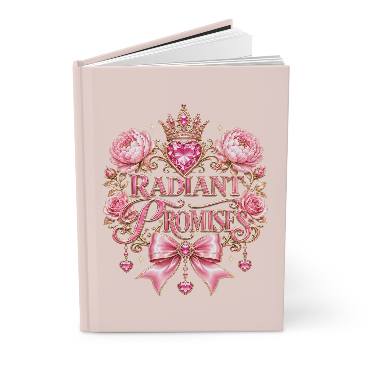 Radiant Promises Hardcover Journal — Pink Floral Crowned Keepsake