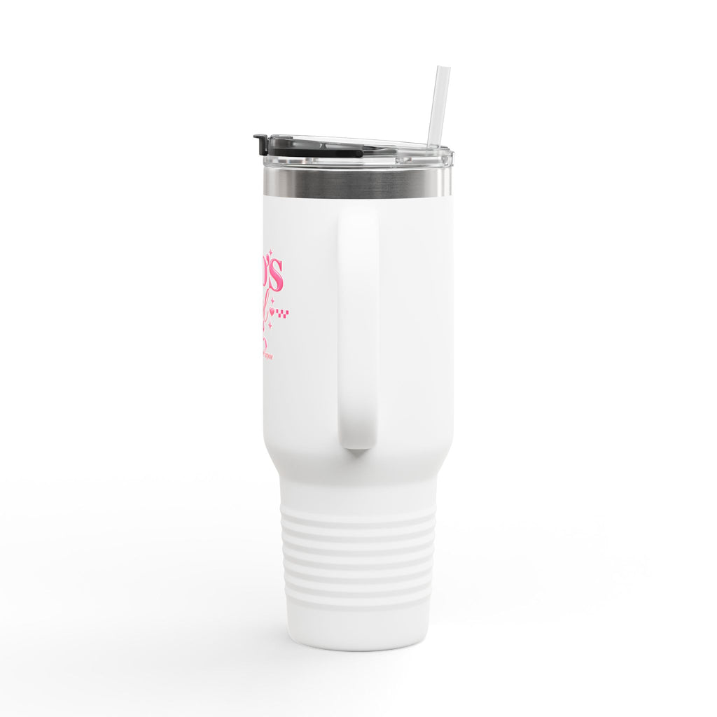 God’s Girl 40 oz Tumbler with Handle & Straw – Pink Christian Travel Cup | Faith, Grace & Purpose