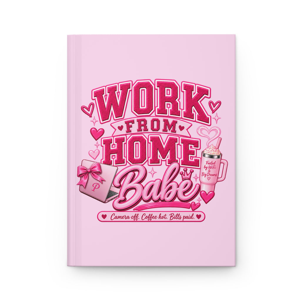 Work From Home - Pink Crest Hardcover Journal