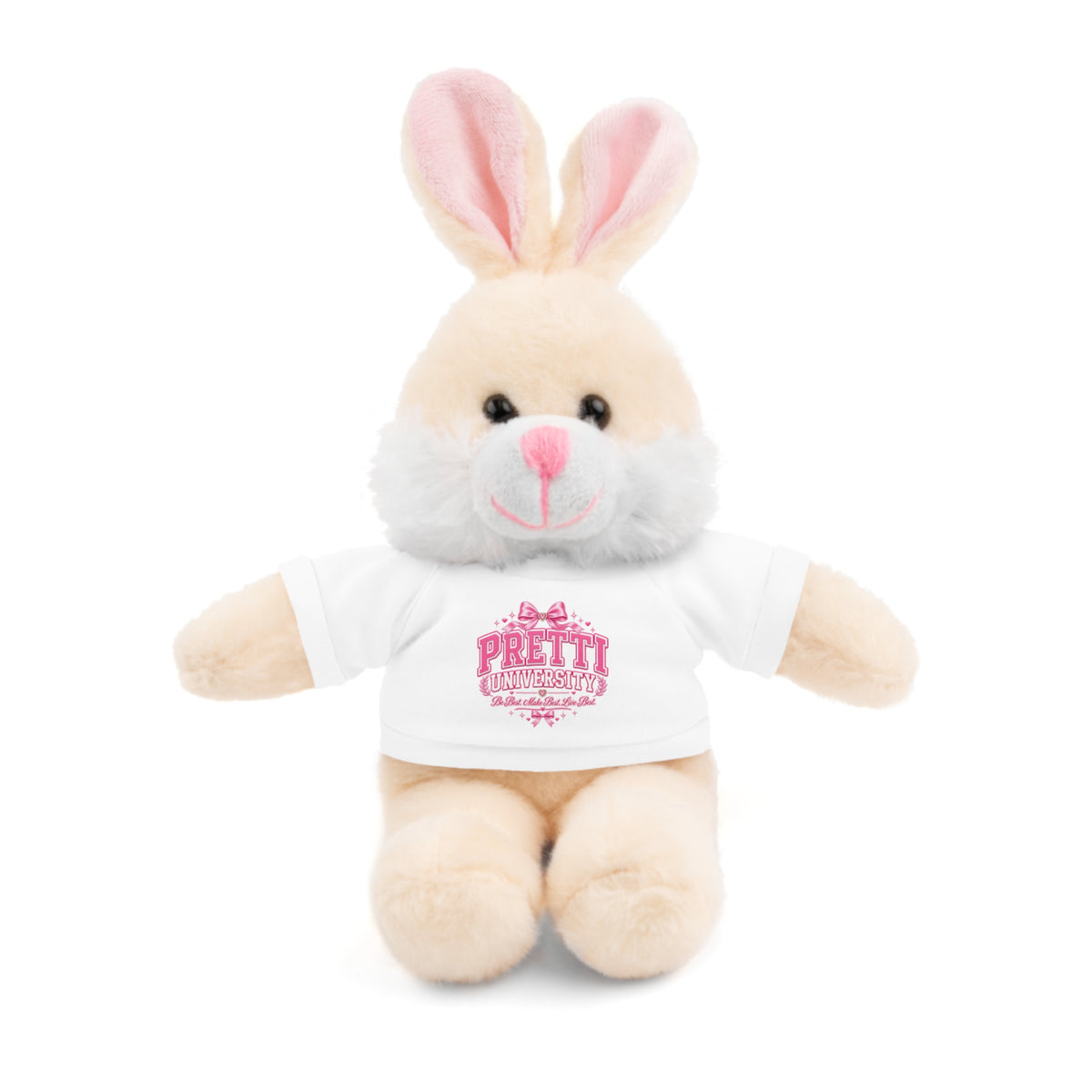 Plush Teddy Bear with 'Pretty' Pink Tee — Cute Gift for Kids & Valentine’s
