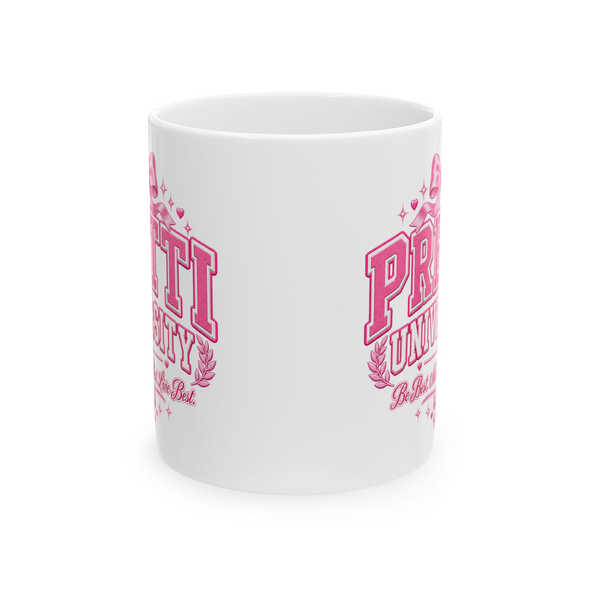 Pink Retro 'Pretty University ' Ceramic Mug (11oz & 15oz)