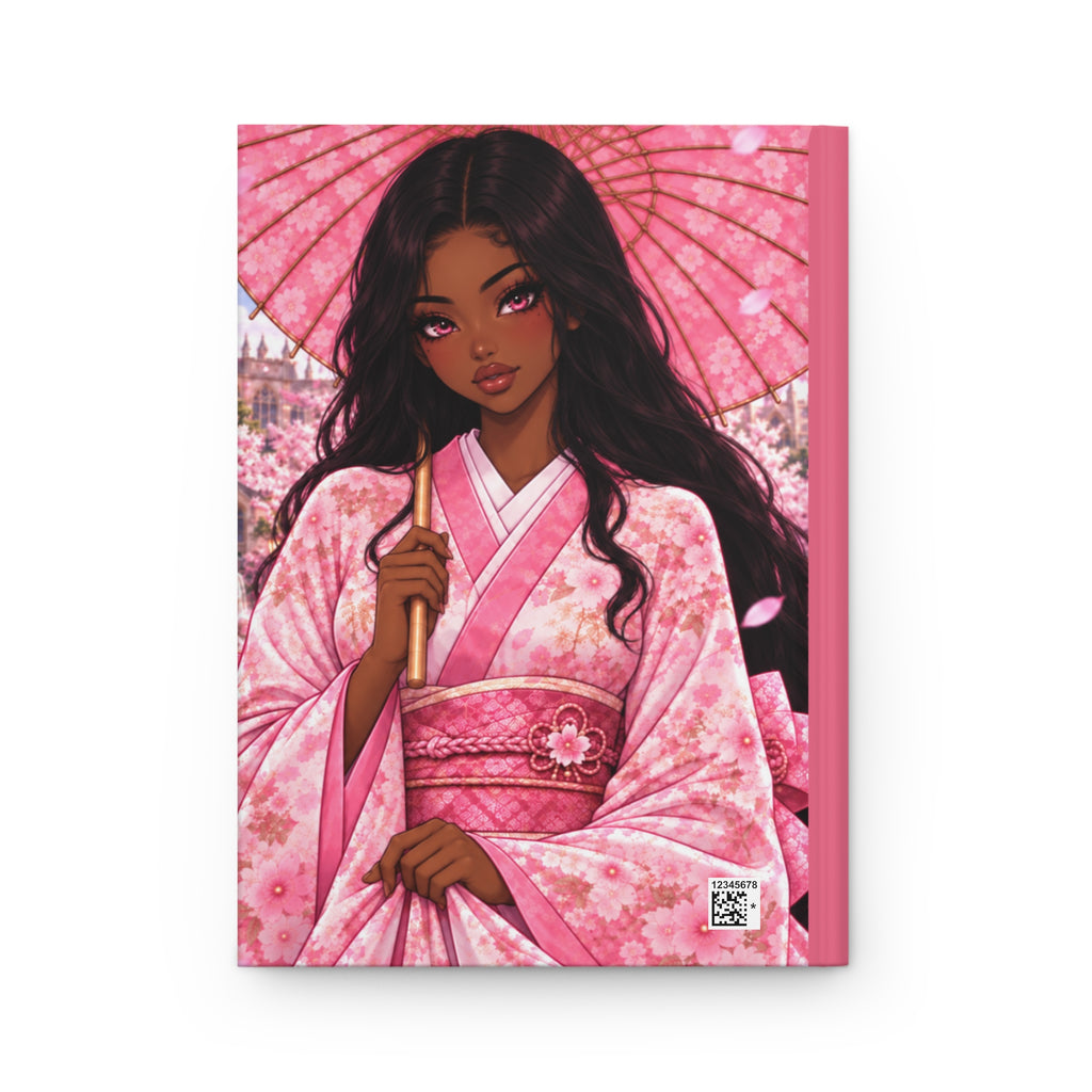 Pink Sakura Girl Hardcover Journal – Feminine Cherry Blossom Notebook | Pretti University Aesthetic