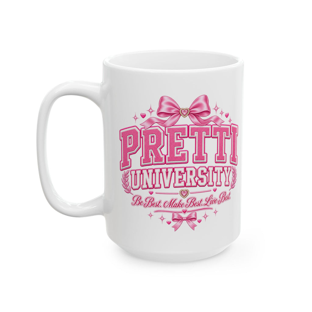 Pink Retro 'Pretty University ' Ceramic Mug (11oz & 15oz)
