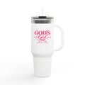 God’s Girl 40 oz Tumbler with Handle & Straw – Pink Christian Travel Cup | Faith, Grace & Purpose