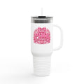 All Pink Everything 40 oz Tumbler – Pink Collegiate Travel Mug with Handle & Straw, Preppy College Girl Cup