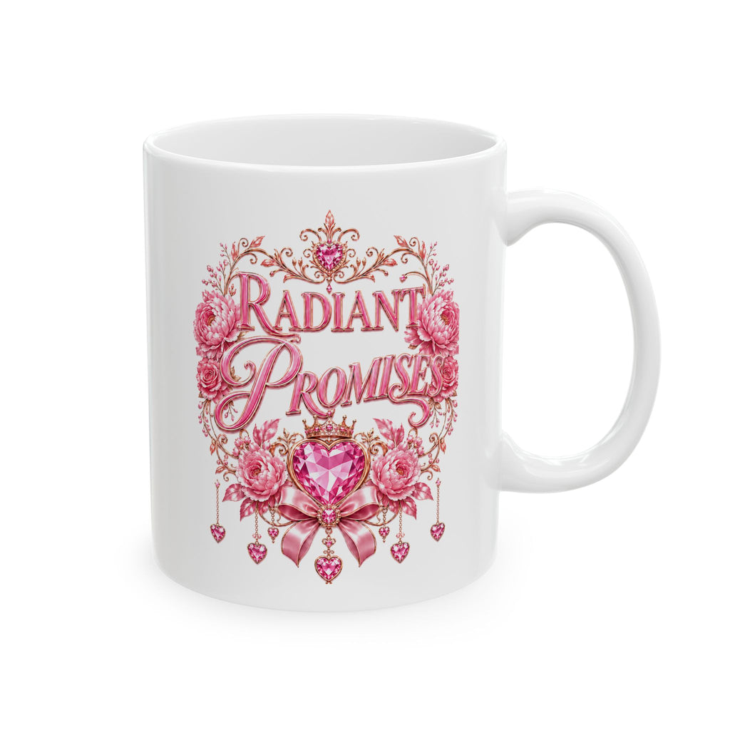 Floral Heart Ceramic Mug – Romantic Pink Rose Coffee Cup (11oz & 15oz)