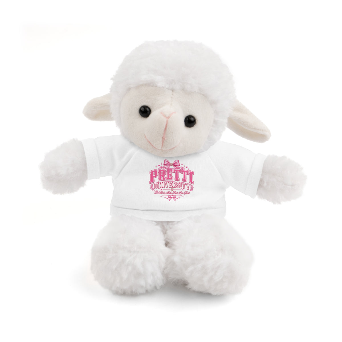 Plush Teddy Bear with 'Pretty' Pink Tee — Cute Gift for Kids & Valentine’s