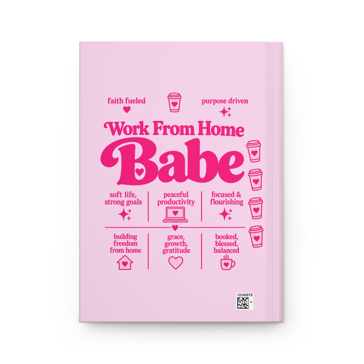 Work From Home - Pink Crest Hardcover Journal