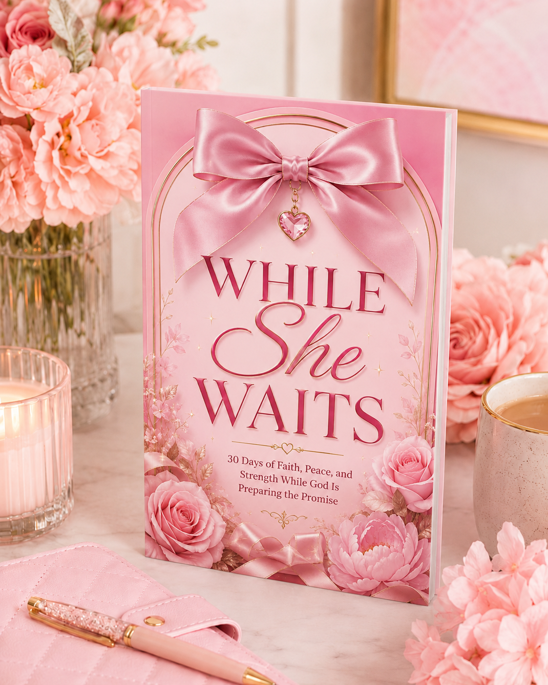 Paperback - While She Waits: A 30-Day Christian Devotional for Women with Biblical Scriptures, Prayers, Reflections, Faith Declarations, Positive Thinking, and Spiritual Growth
