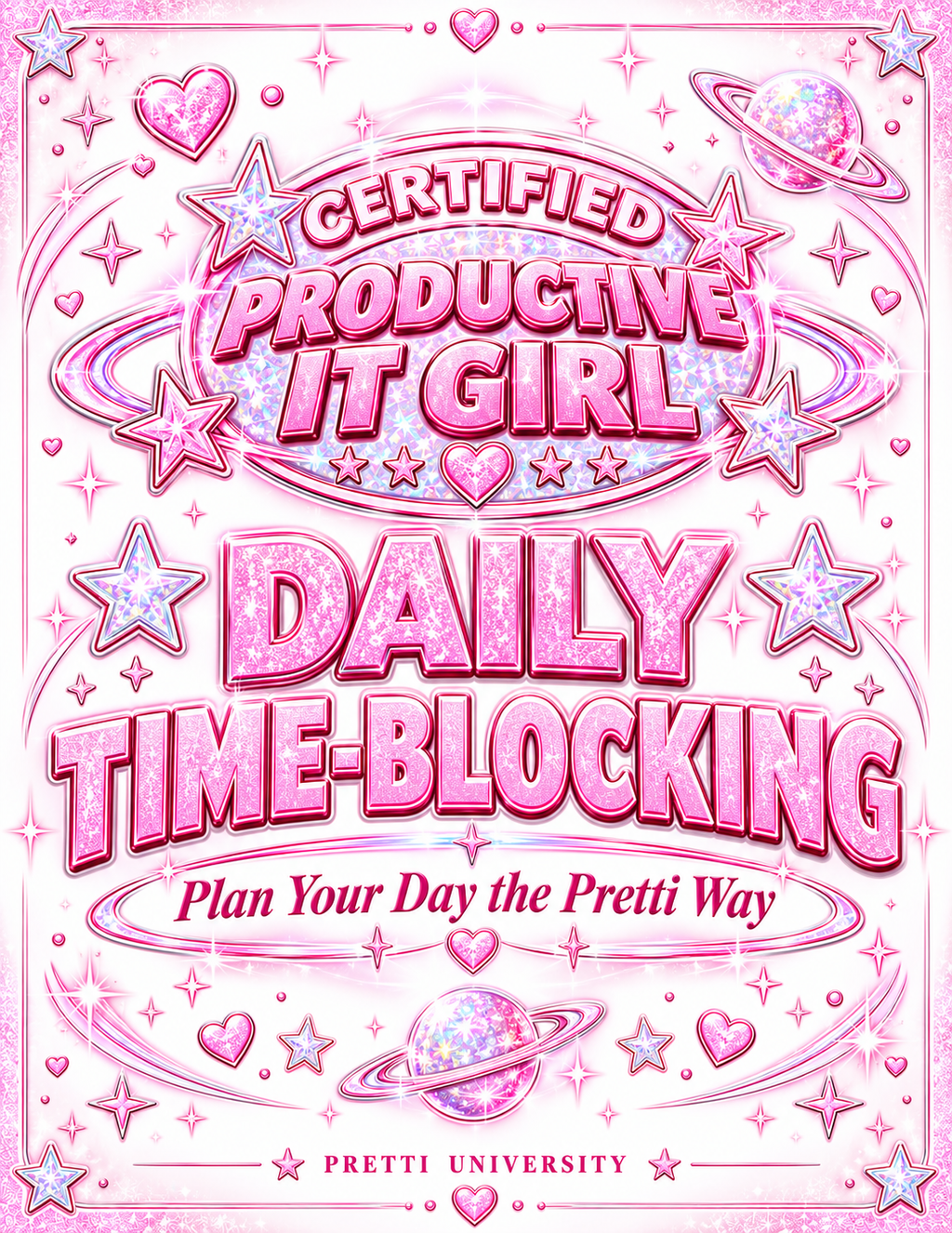 Certified Productive IT Girl Daily Time-Blocking Template | Pink Digital Planner