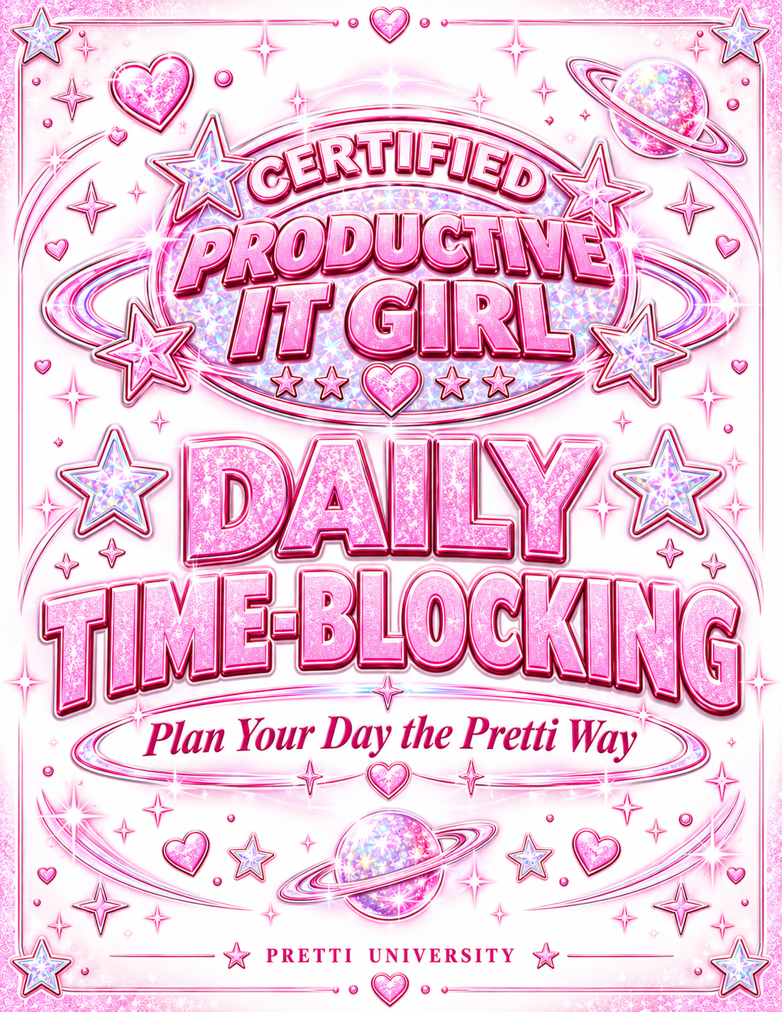Certified Productive IT Girl Daily Time-Blocking Template | Pink Digital Planner