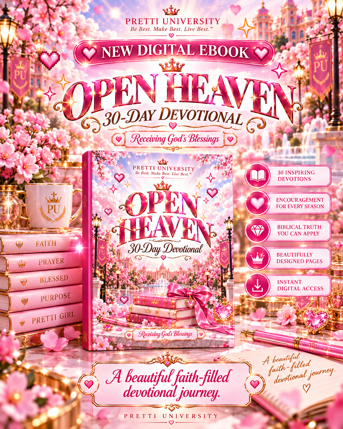 Open Heaven: 30-Day Devotional + FREE Affirmation Cards | Receiving God’s Blessings