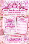 Certified Productive IT Girl Daily Time-Blocking Template | Pink Digital Planner