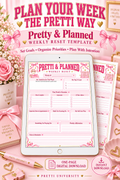 Pretti & Planned Weekly Reset Template | Pink Weekly Planner Printable