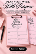 God’s Pretty Daughter Weekly Planner | Christian Pink Printable
